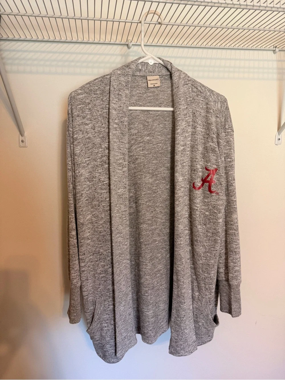 NWOT UG Apparel Alabama Crimson Tide Gray Open Front Cardigan Women’s M - Picture 2 of 4